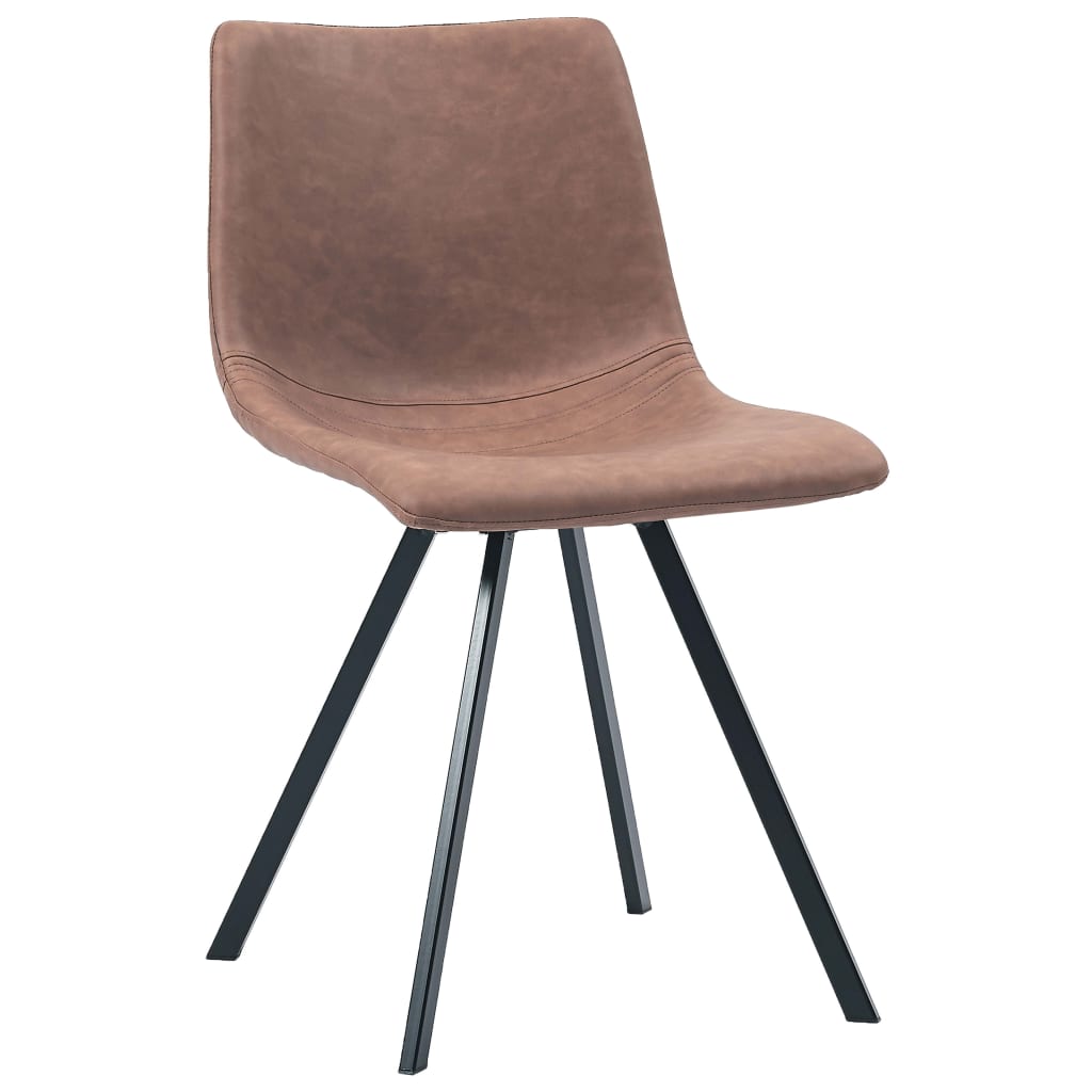 vidaXL Valgomojo kėdės, 2 vnt., šviesiai rudos spalvos, dirbtinė oda