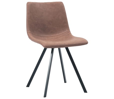 vidaXL Jedálenské stoličky 2 ks, stredne hnedé, umelá koža