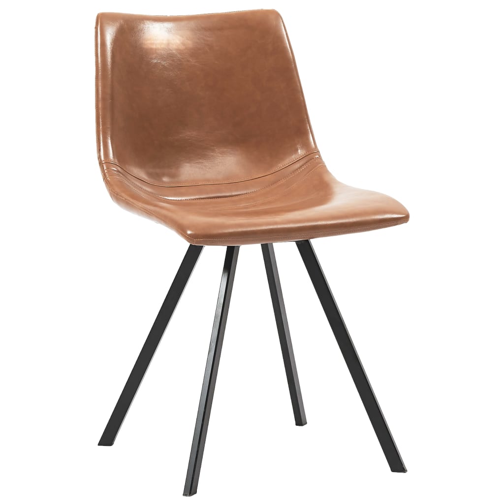 Valgomojo kėdės, 2vnt., konjako spalvos, dirbtinė oda | Stepinfit