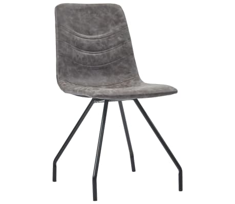 vidaXL spisebordsstole 2 stk. kunstlæder mørkebrun