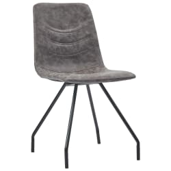 vidaXL Yemek Sandalyesi 2 Adet Koyu Kahverengi Suni Deri