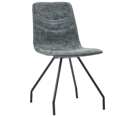 vidaXL Valgomojo kėdės, 2 vnt., juodos spalvos, dirbtinė oda
