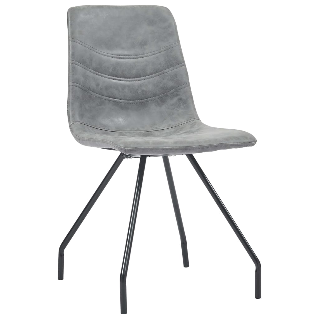 

vidaXL Eetkamerstoelen 2 st kunstleer donkergrijs