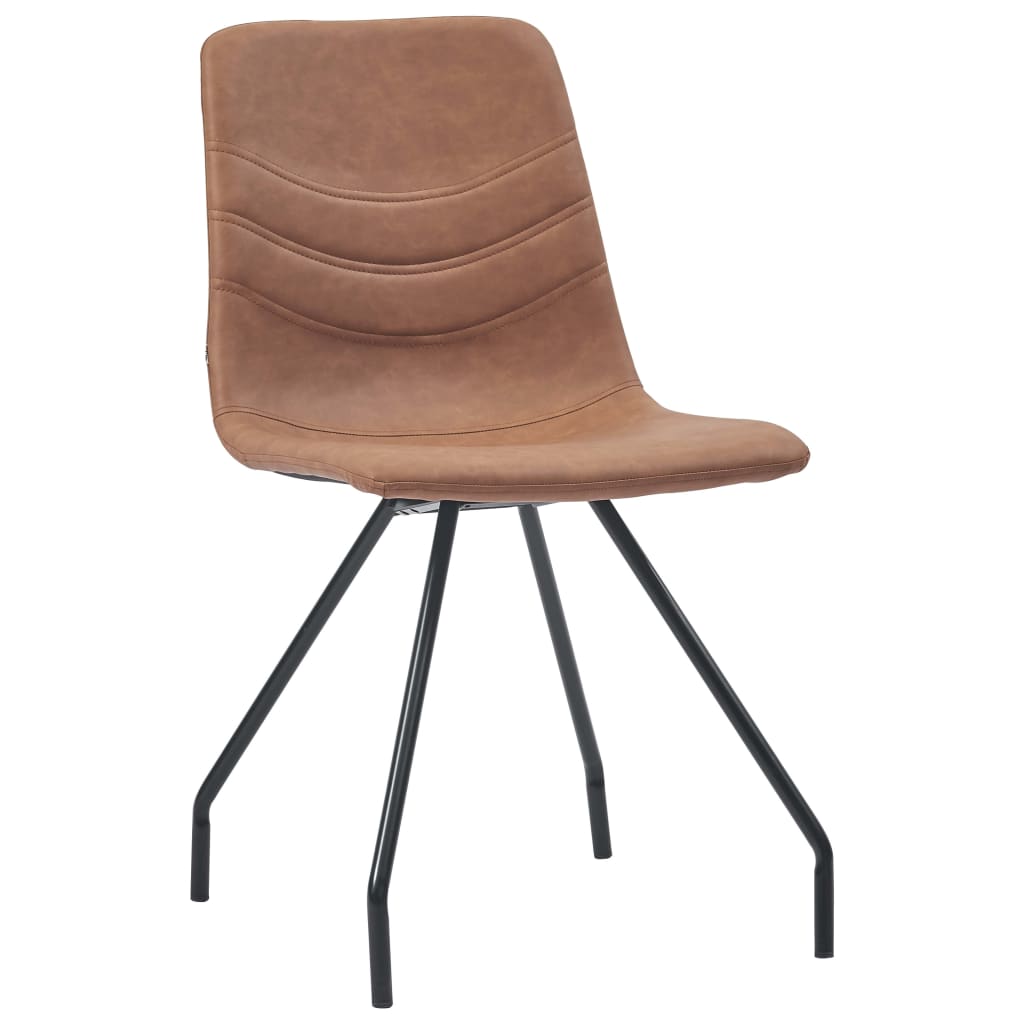 

vidaXL Eetkamerstoelen 2 st kunstleer bruin
