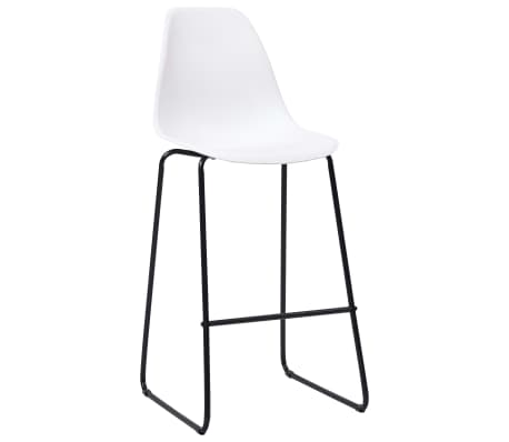 vidaXL Barové stoličky 4 ks, biele, plast