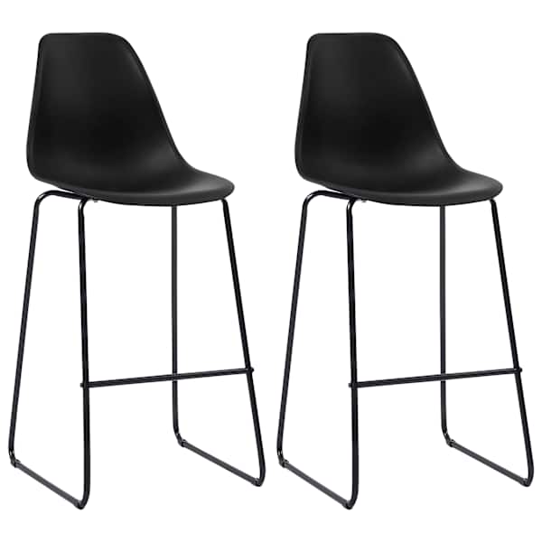 vidaXL baaritoolid 2 tk, must, plast