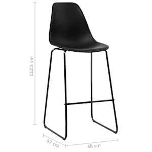 Barové židle 4 ks černé plast - obrázek 7