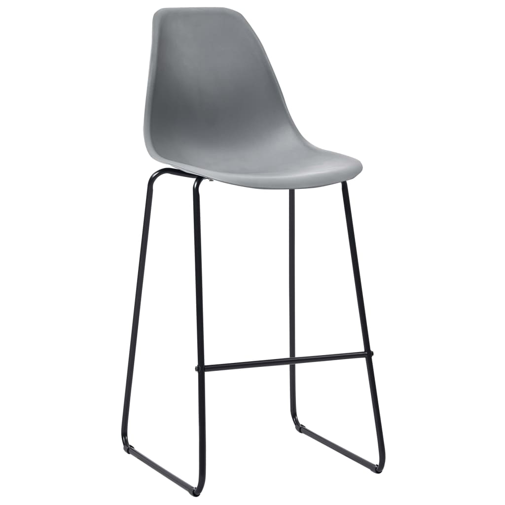vidaXL Baro kėdės, 2 vnt., pilkos spalvos, plastikas