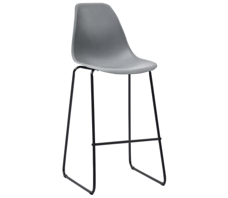 vidaXL Baro kėdės, 2 vnt., pilkos spalvos, plastikas