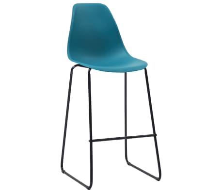 vidaXL Bar Chairs 4 pcs Turquoise Plastic