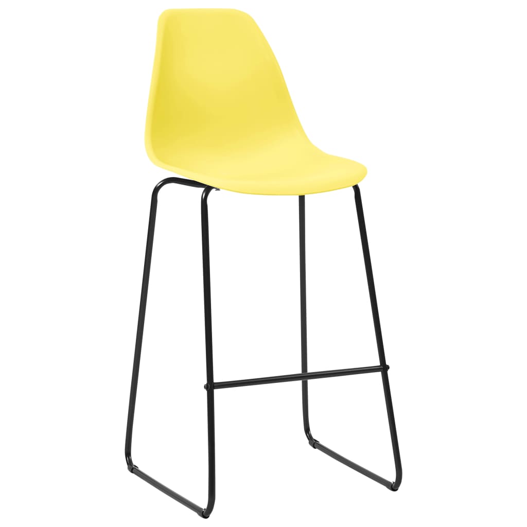 vidaXL Bar Chairs 2 pcs Yellow Plastic