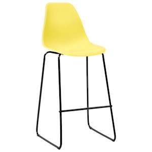 vidaXL Baro kėdės, 2 vnt., geltonos spalvos, plastikas