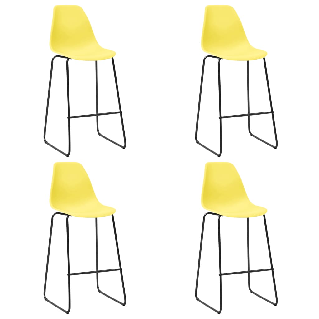 Barové židle 4 ks žluté plast