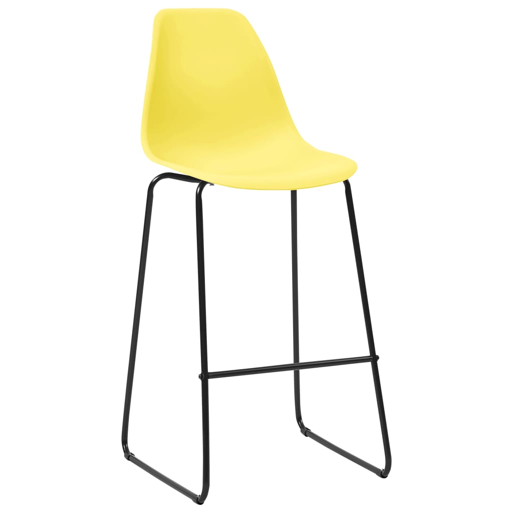 vidaXL Καρέκλες Μπαρ 4 τεμ. Κίτρινες Πλαστικές