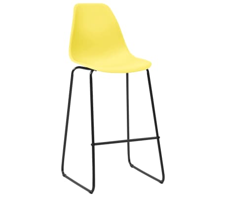 vidaXL Baro kėdės, 4 vnt., geltonos spalvos, plastikas