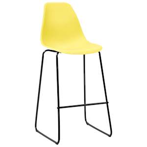 vidaXL Baro kėdės, 4 vnt., geltonos spalvos, plastikas