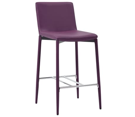 vidaXL Bancos de bar 2 pcs couro artificial roxo