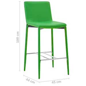 Barové stoličky 2 ks zelené umělá kůže - obrázek 8