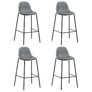 Barové židle 4 ks světle šedé textil