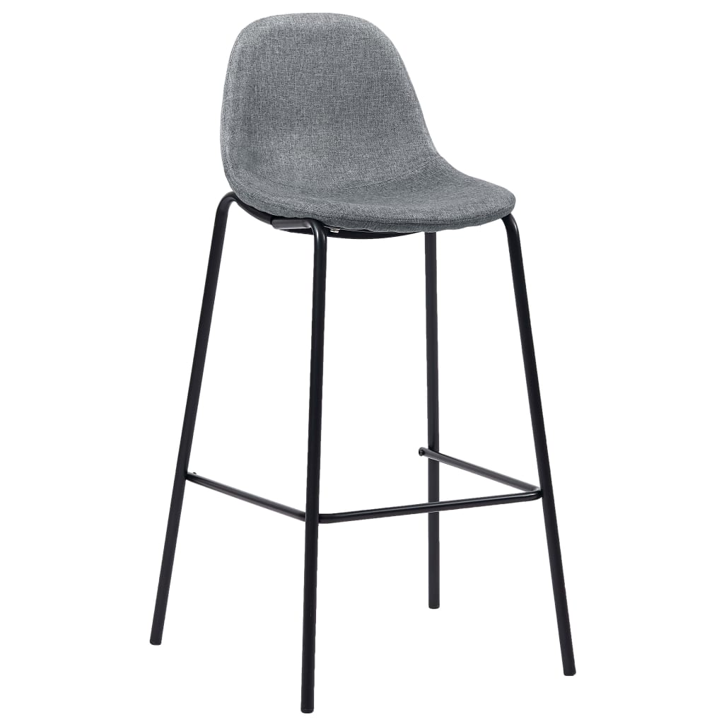 vidaXL Chaises de bar lot de 4 gris clair tissu