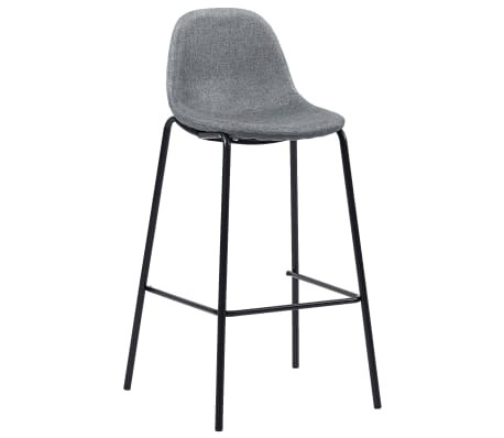 vidaXL Cadeiras de bar 4 pcs tecido cinzento-claro