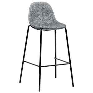 Barové židle 4 ks světle šedé textil - obrázek 2