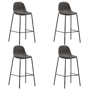 Barski stoli 4 kosi temno sivo blago