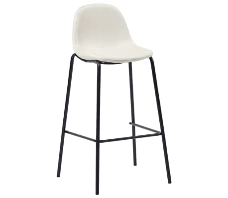 vidaXL Barové stoličky 4 ks, krémové, látka