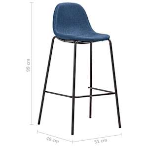 Barové židle 2 ks modré textil - obrázek 7