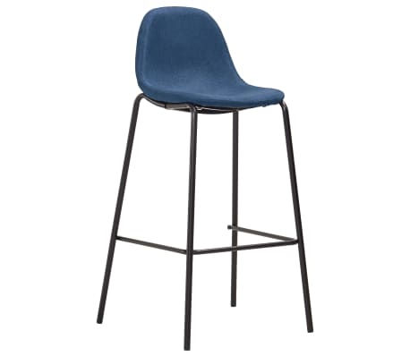 vidaXL Chaises de bar lot de 4 bleu tissu