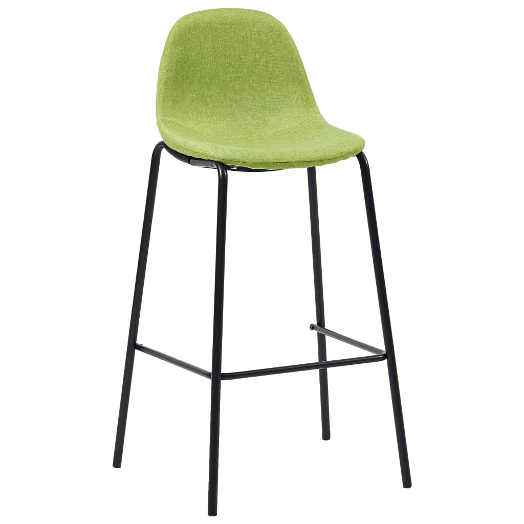 vidaXL Καρέκλες Μπαρ 4 τεμ. Πράσινες Υφασμάτινες