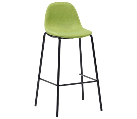 vidaXL Бар столове, 4 бр, зелени, текстил