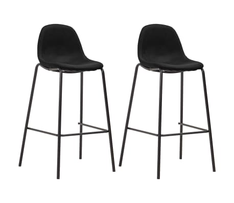 vidaXL Chaises de bar 2 pcs Noir Tissu vidaXL Chaises de bar 2 pcs Noir Tissu