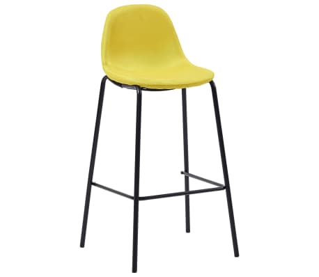 vidaXL Καρέκλες Μπαρ 2 τεμ. Κίτρινες Υφασμάτινες