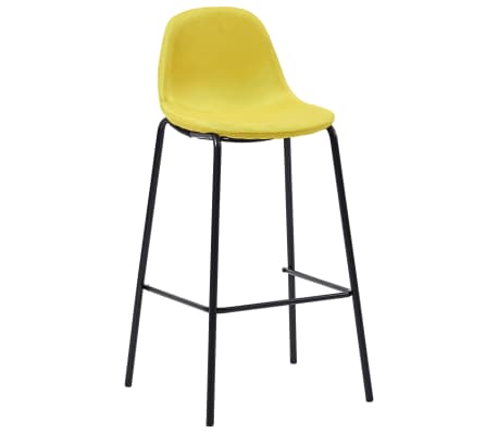 vidaXL Chaises de bar lot de 4 jaune tissu