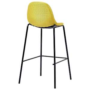 Barové židle 4 ks žluté textil - obrázek 5
