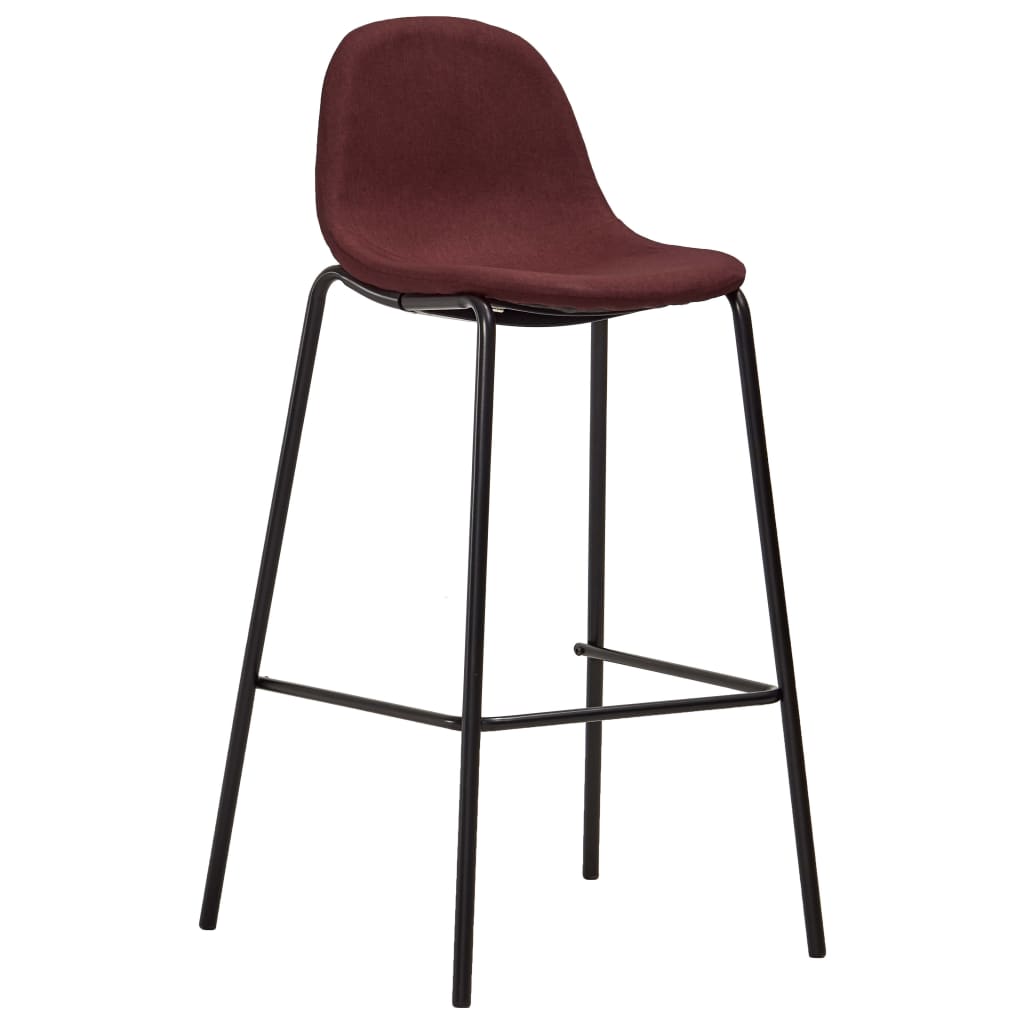 vidaXL Chaises de bar lot de 2 bordeaux tissu