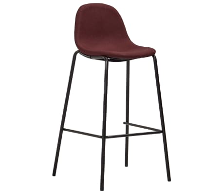 vidaXL Chaises de bar lot de 4 bordeaux tissu