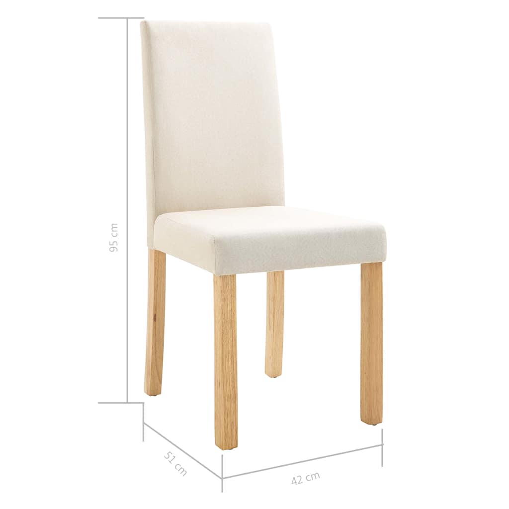 Jídelní židle 6 ks krémové textil - obrázek 9