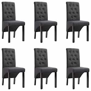 Jedilni stoli 6 kosov temno sivo blago