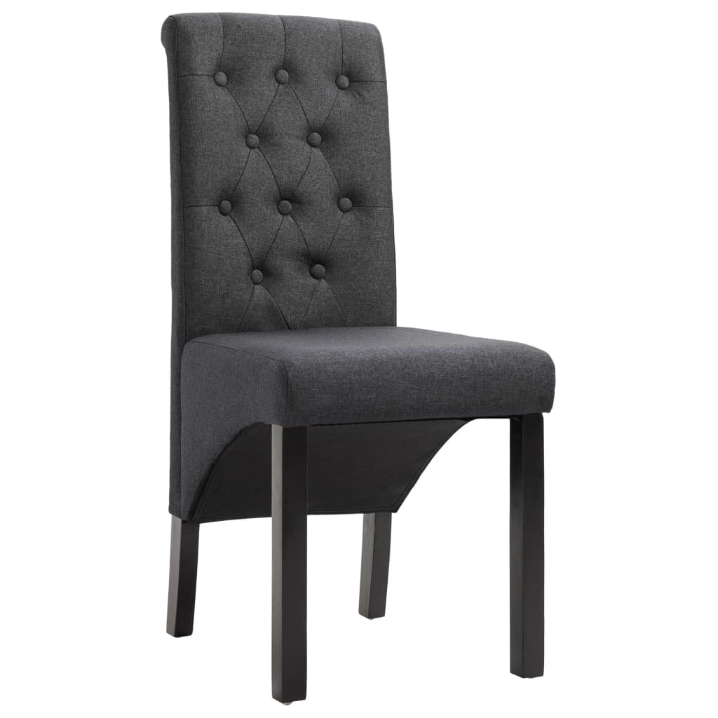 

vidaXL Eetkamerstoelen 6 st stof donkergrijs