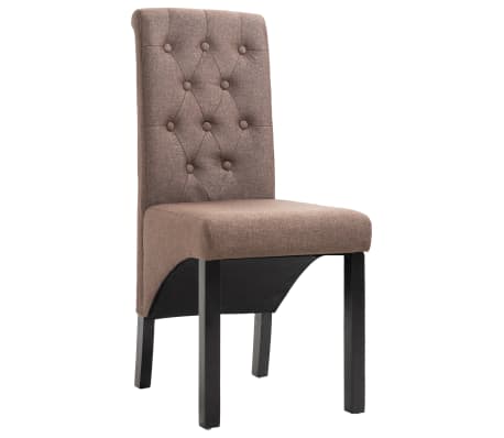 vidaXL Valgomojo kėdės, 6 vnt., rudos, audinys