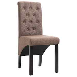 vidaXL Valgomojo kėdės, 6 vnt., rudos, audinys