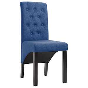 vidaXL Valgomojo kėdės, 4vnt., mėlynos spalvos, audinys