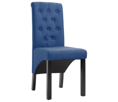 vidaXL virtuves krēsli, 6 gab., zils audums