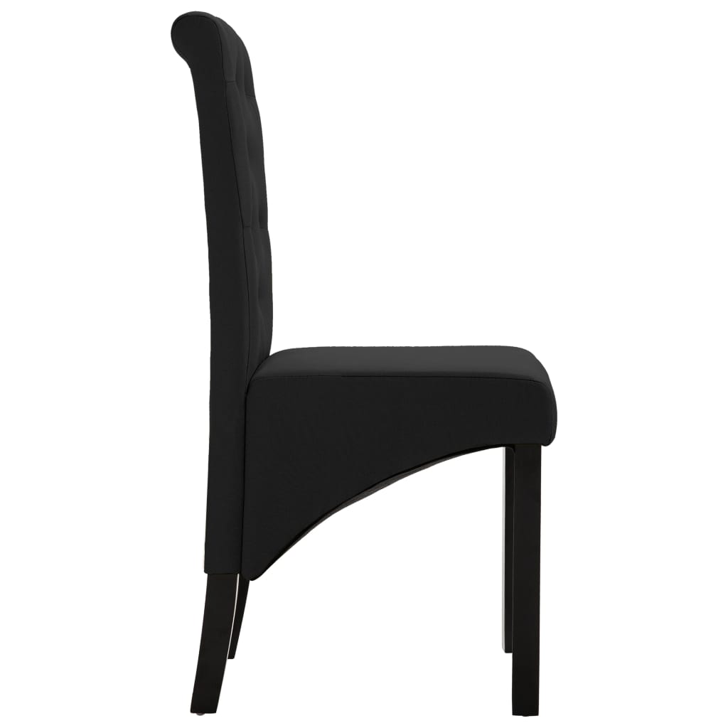 Jídelní židle 6 ks černé textil