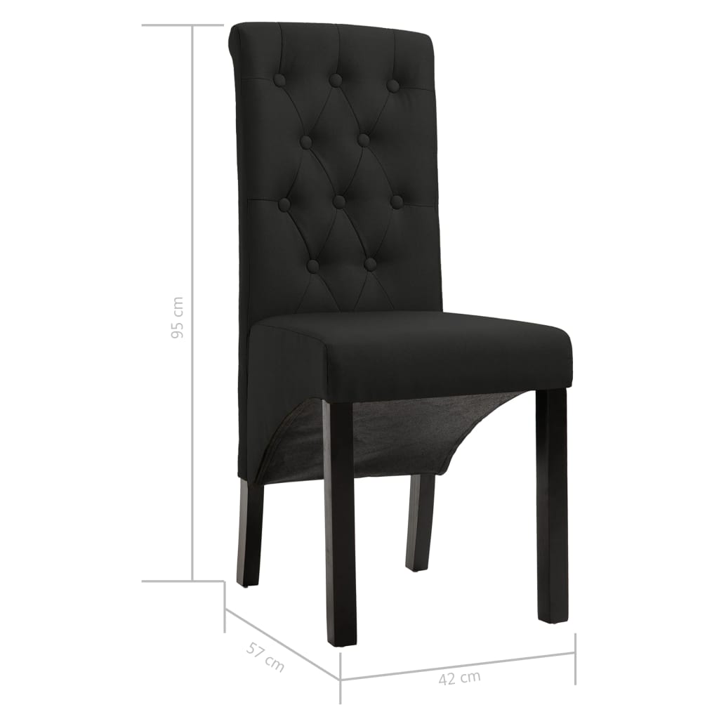 Jídelní židle 6 ks černé textil
