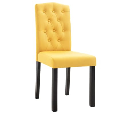 vidaXL Valgomojo kėdės, 6 vnt., geltonos, audinys