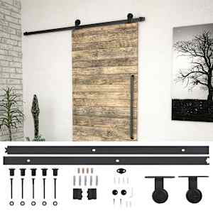 Komplet opreme za drsna vrata SKIEN 183 cm jeklo črne barve