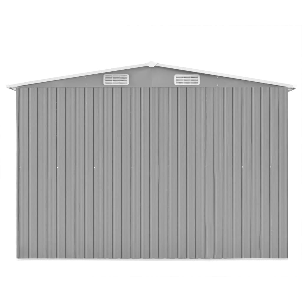 vidaXL Garden Shed 101.2"x117.3"x70.1" Metal Gray